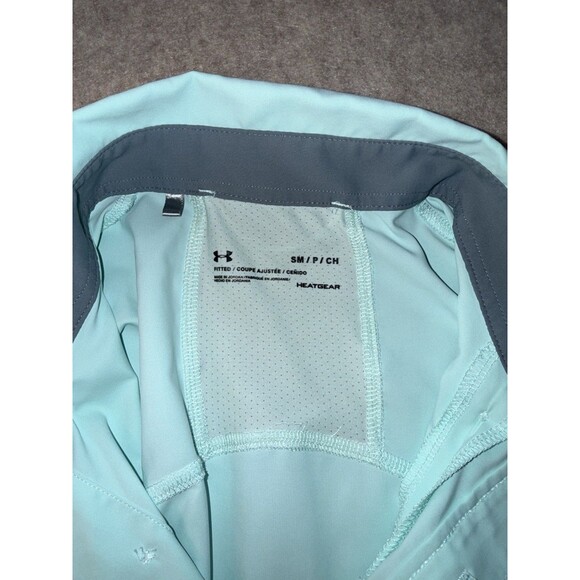 Under Armour Men’s Small Heat Gear Moisture Wicking Short Sleeve Button Up - Picture 3 of 7
